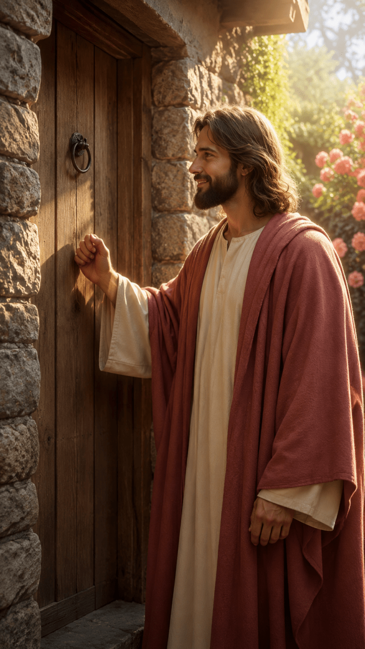 Jesus Batendo em uma Porta