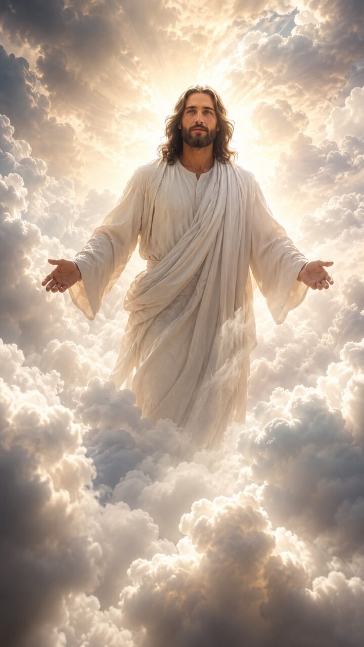 Jesus no meio das nuvens