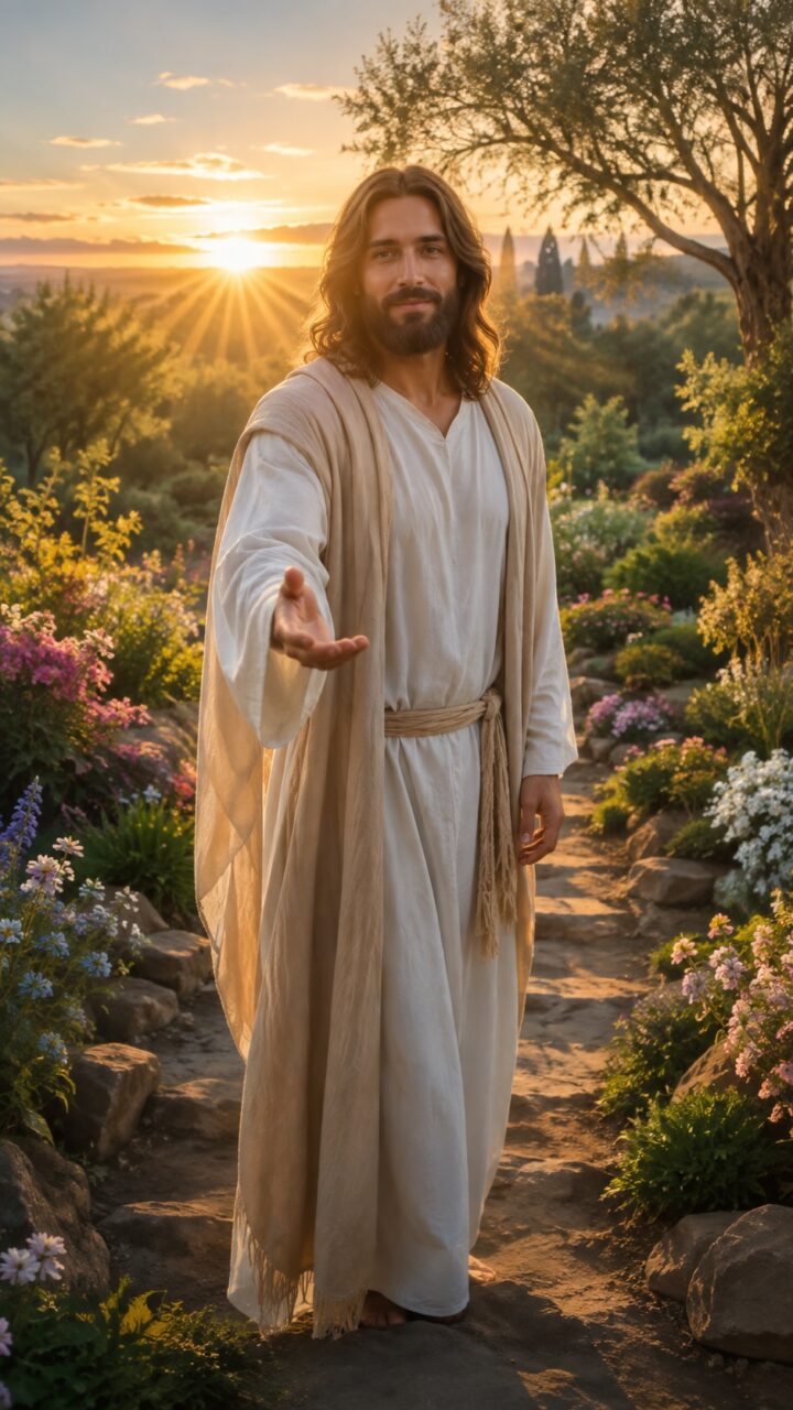 Jesus em um amanhecer